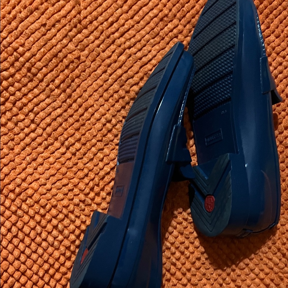 Hunter Shiny Blue Rubber Loafers - Picture 7 of 9